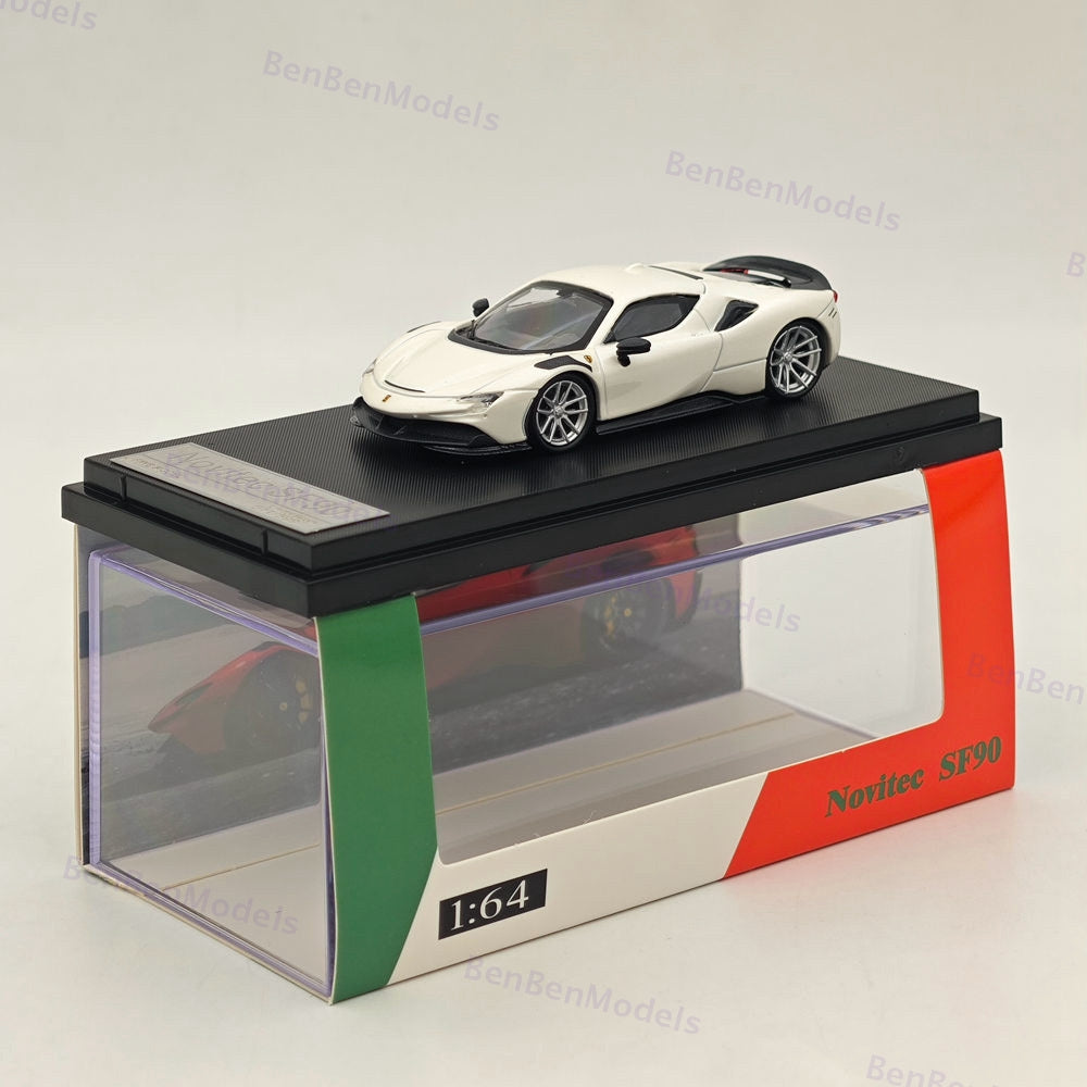 Fine model 1:64 Scale Novitec Ferrari SF90 Diecast Models Car Collections White