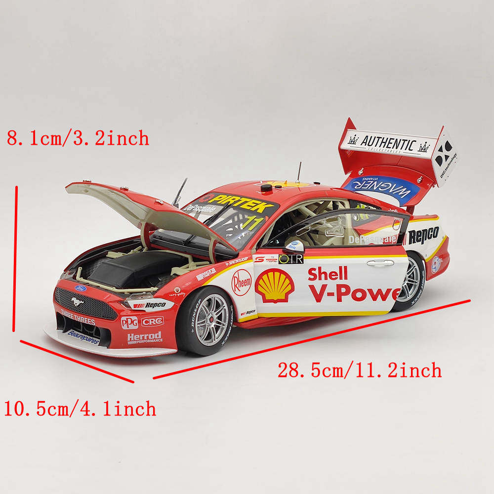 1/18 Authentique SHELL V-POWER RACING #11 FORD MUSTANG GT 2021 ANTON DE PASQUALE'S Toys Car Cadeau