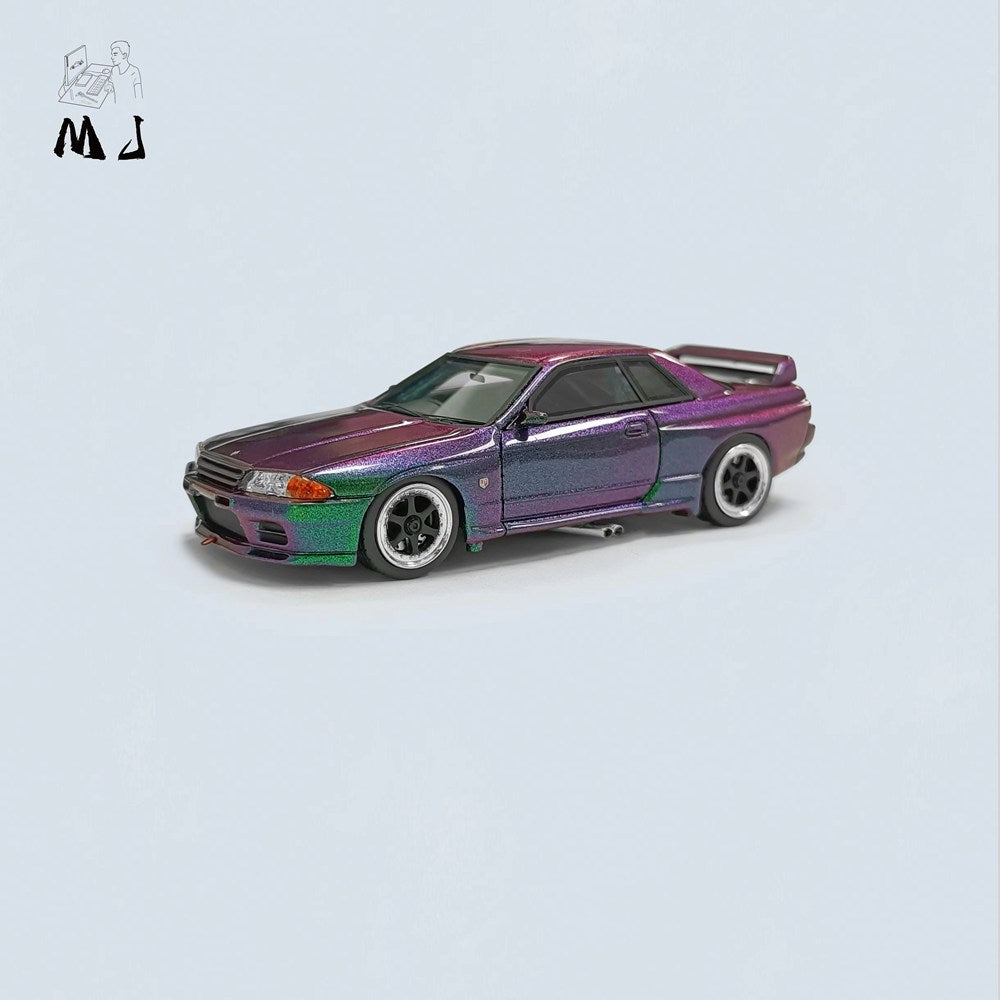 MJ 1:64 Nissan GTR R32 Modèles miniatures en résine Jouets Voiture Hobby Collection Cadeaux Caméléon