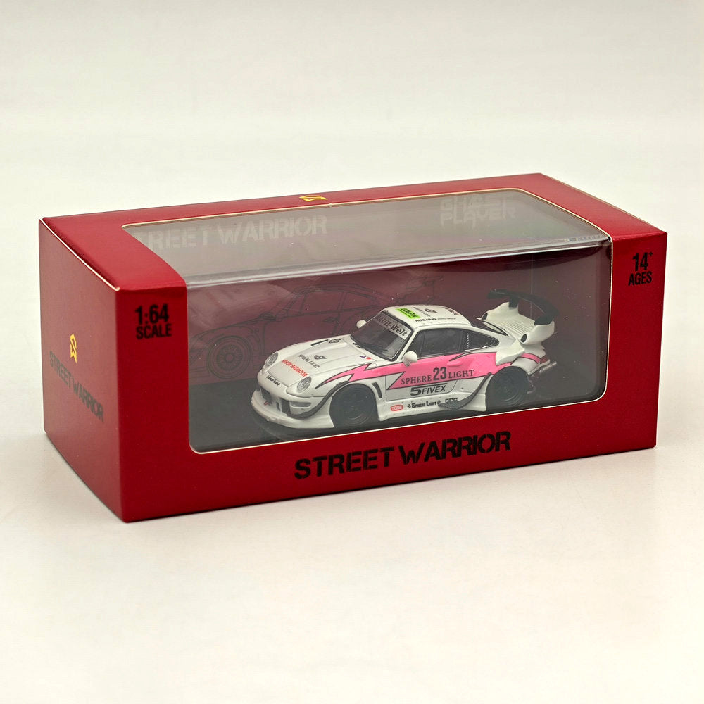 Modèle réduit de voiture moulé sous pression SW RWB 993 Rauh-Welt Modified Pink #23 Short Wing Limited au 1/64