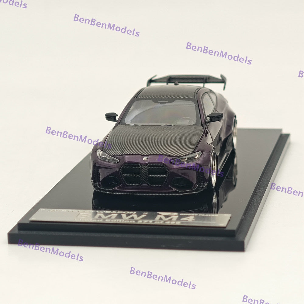 1/64 STREET WARRIOR SW BMW M4 Purple Diecast Models Car Limited Collection