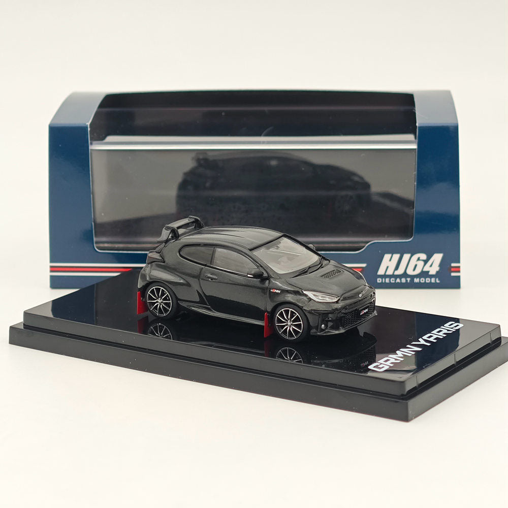 Hobby Japan 1:64 GRMN YARIS Rally Pacakge with GR PARTS Precious Black Pearl HJ643024RBK Diecast Models Car Collection