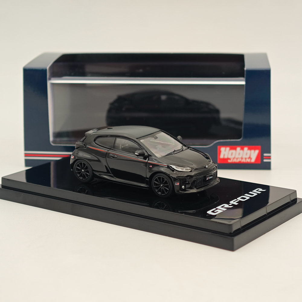 Hobby Japan 1:64 Toyota GR-Four YARIS RZ High performance GR Parts Precious Black Pearl HJ642024GBK Diecast Models Car Collection
