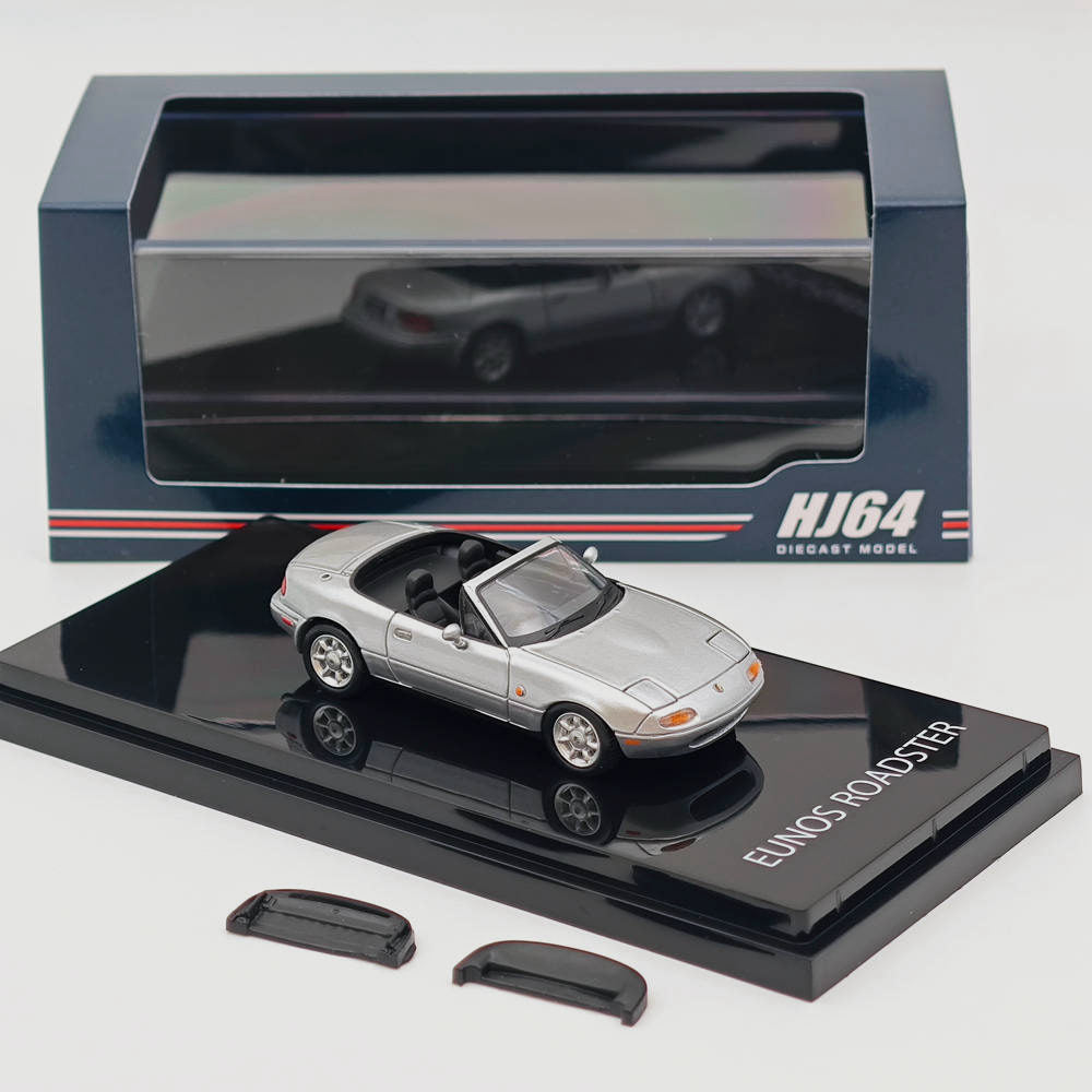 1/64 Hobby JAPAN Mazda EUNOS ROADSTER NA6CE WITH TONNEAU COVER Silver HJ642025AS Diecast Models Car Limited Collection Auto Toys Gift