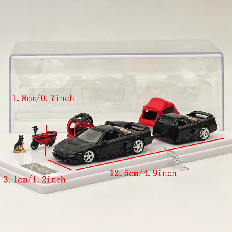 MLGB 1:64 Honda Acura NSX TRA Camper Trailer Sport Black Diecast Models Car Limited Collection