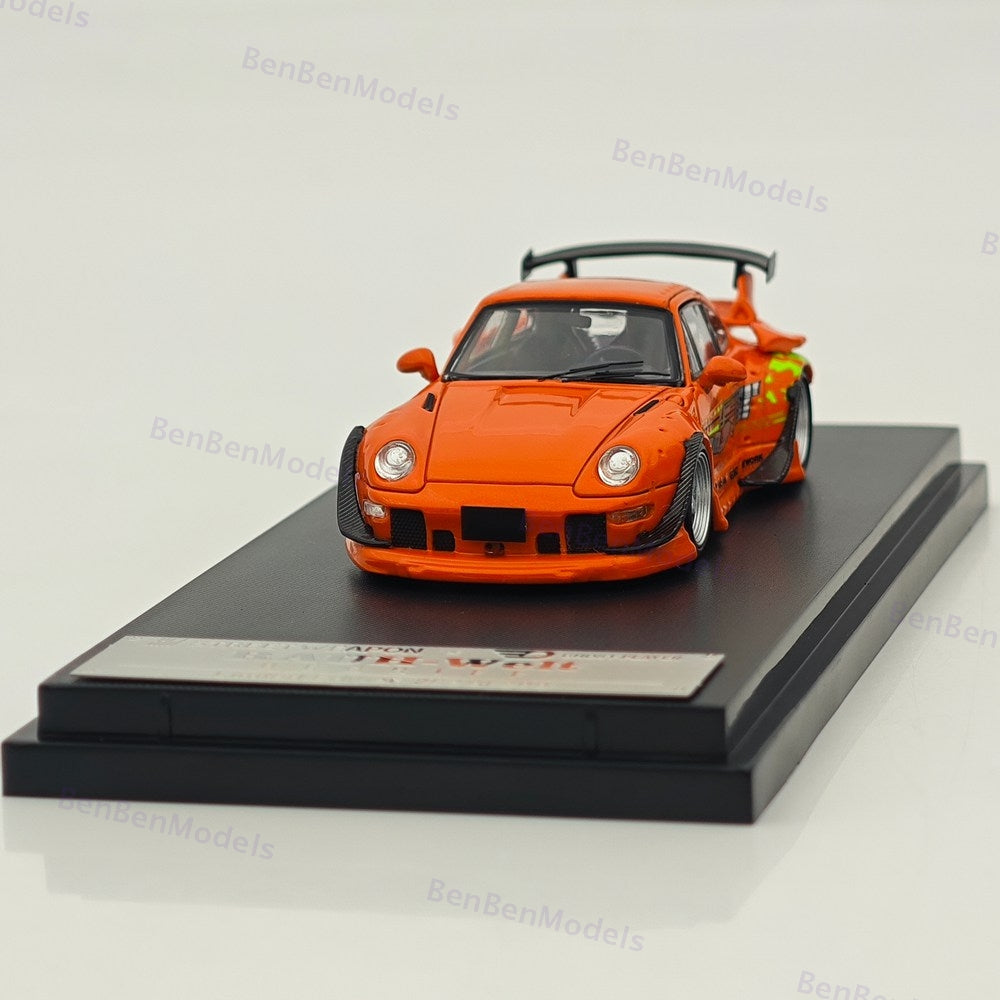 1/64 SW Porsche RWB 993 RAUH-Welt Orange Speed and Furious Diecast Metal Car