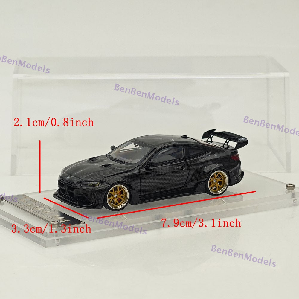 1:64 SW M4 G82 Widebody KIT APAxpo All Carbon Black Diecast Model Car Collection