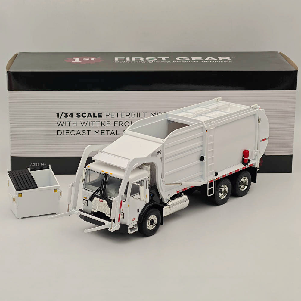 first gear 1/50 1/34 White Peterbilt Model 520 with Wittke Front Loader & Dumpster