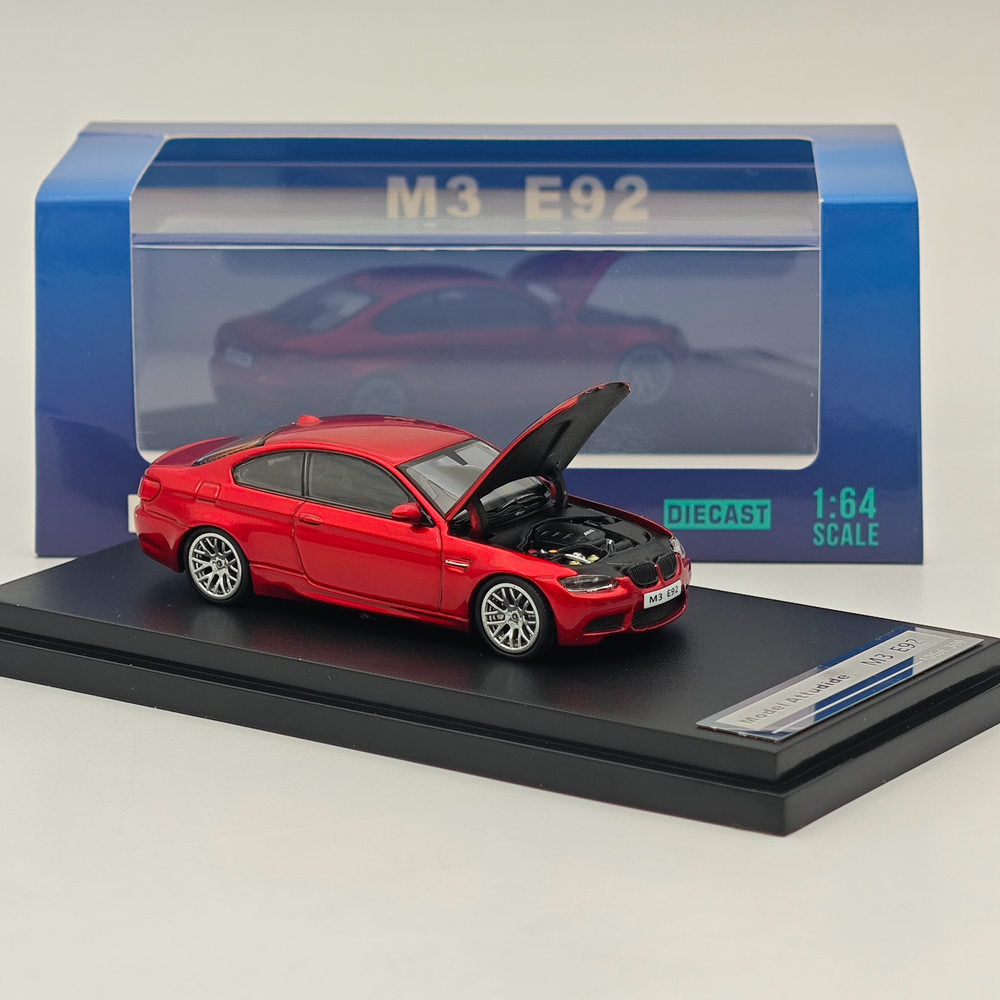 Modèle réduit de voiture moulée sous pression BMW E92 M3 rouge métallisé, édition limitée, 1/64
