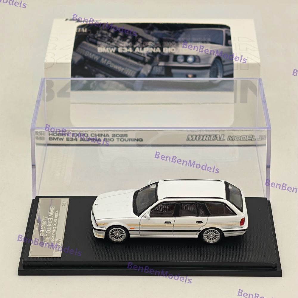 Mortal 1:64 BMW E34 M5 TOURING Wagon Openable Hood 2025 HEC Miniature Diecast Toys Car Models Collection Gifts White