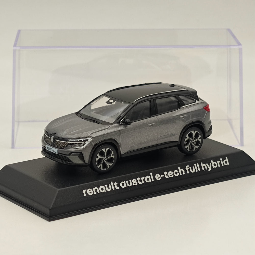 Modèle réduit de voiture moulé sous pression Norev Renault Austral e-tech full hybrid gris/noir à l'échelle 1/43