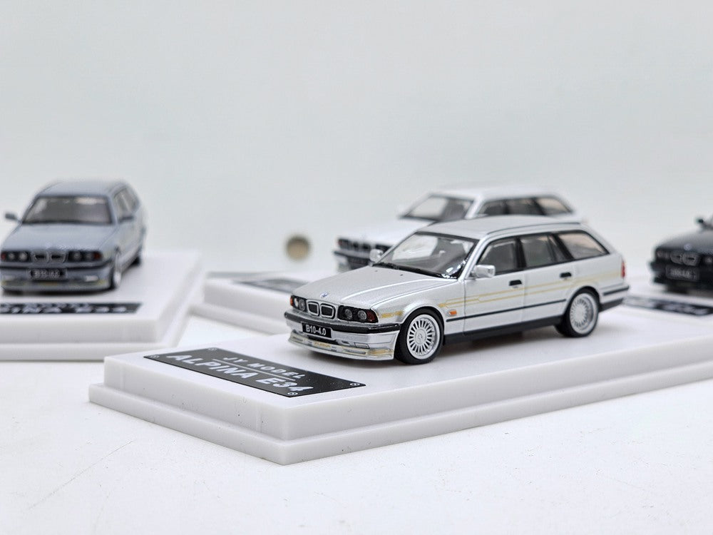 MJ 1:64 BMW E34 Touring alpina Diecast Toys Car Models Hobby Collection Gifts