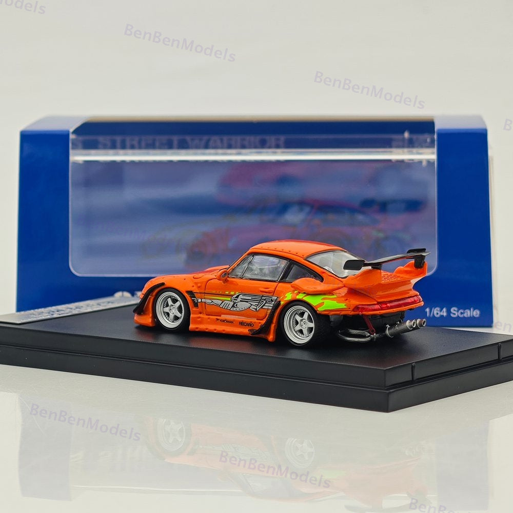 1/64 SW Porsche RWB 993 RAUH-Welt Orange Speed and Furious Diecast Metal Car