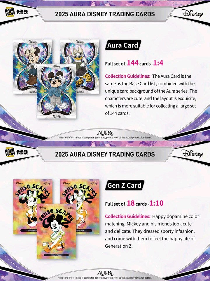 Original KAKAWOW 2025 AURA Disney Trading Cards AURA SERIES NEWY LAUNCHED Card