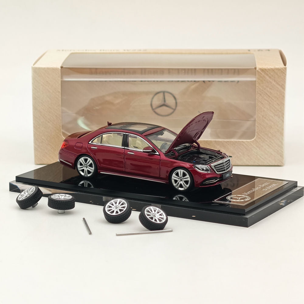 Voiture de sport en métal moulé sous pression rouge Mercedes-Benz S320L W222 Sedan 1/64 GLORY MODEL
