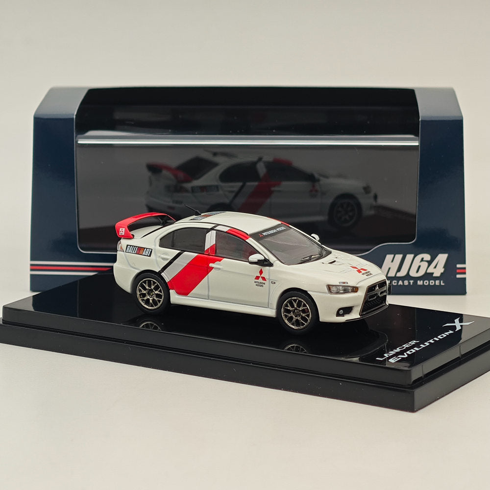 Mitsubishi Lancer Evolution X Ralliart, échelle 1/64, couleur blanche, HJ644053RA