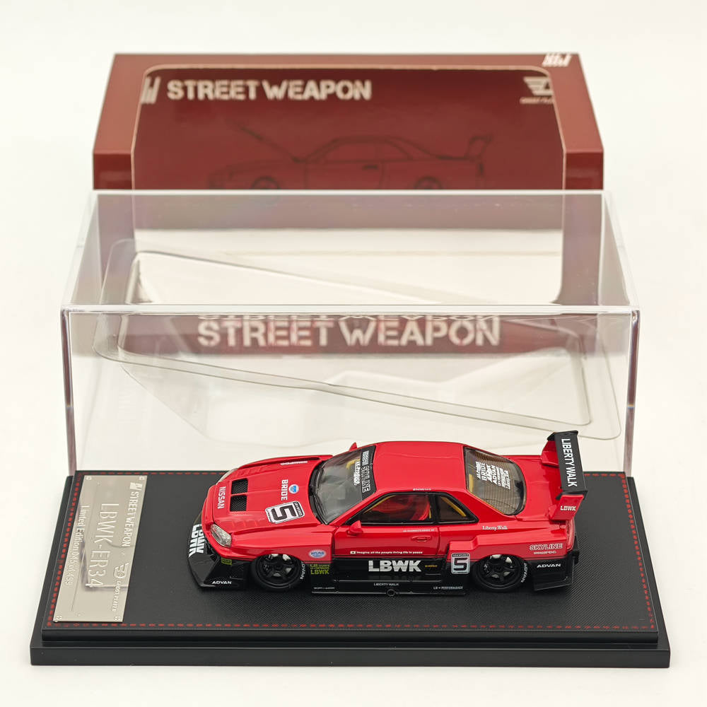 Amazon | 1/64 Street Weapon LBWK ER34 赤黒 ボンネット開閉
