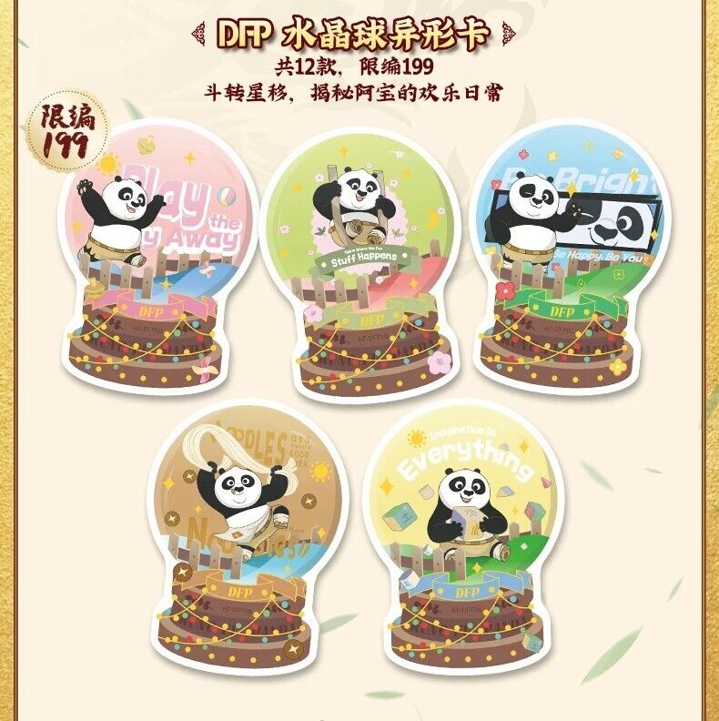 Cartes amusantes Kung Fu Panda, cartes authentiques en papier, collection, boîte de 10 films, nouveauté