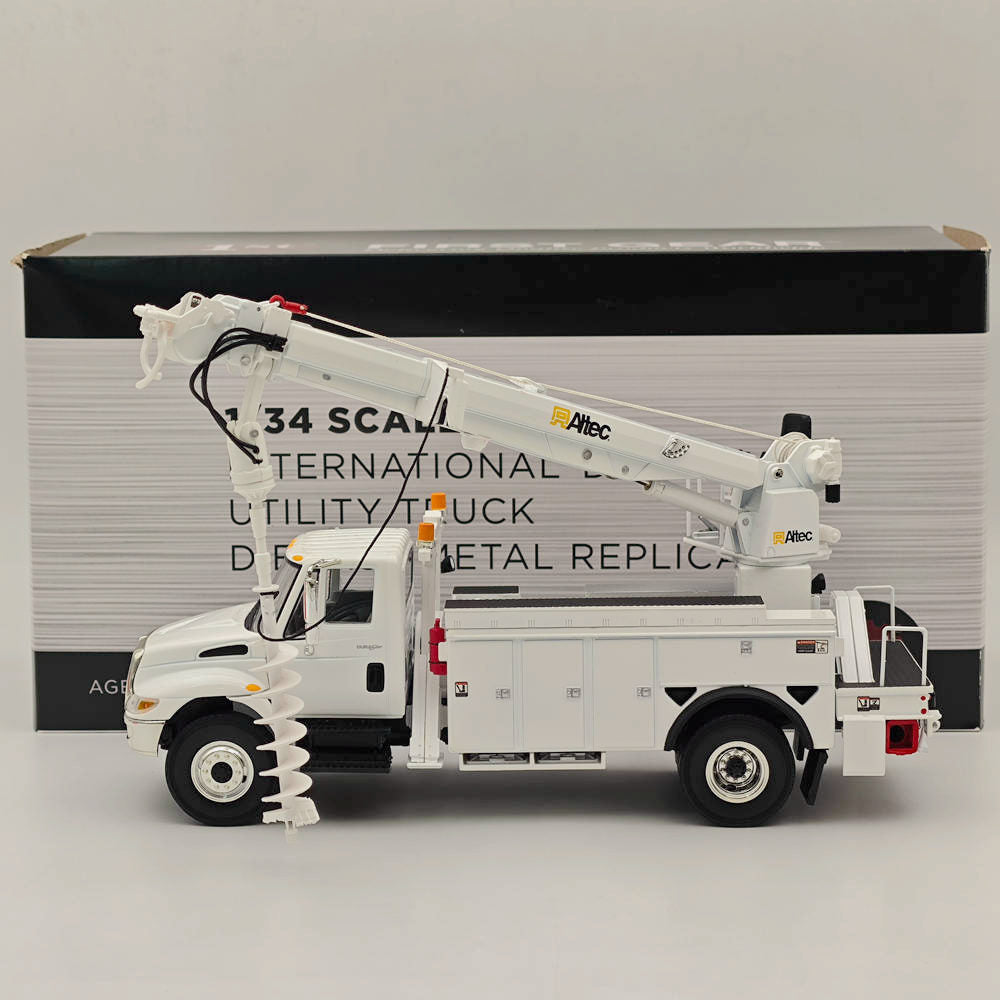 FIRST 1/34 lnternational DuraStar with Utility Digger Derick Body White 10-4053