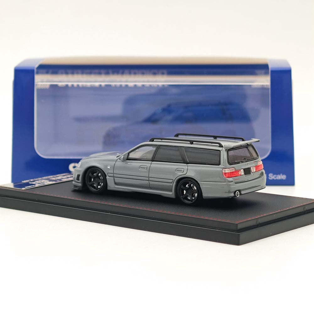 1:64 Street Weapon Nissan Stagea Skyline GT-R R34 Wagon Racing Gray Diecast Car