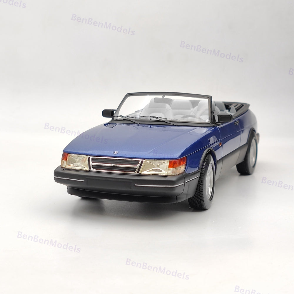 1/18 BOS 1987 Saab 900 Cabrio Blue BOS165 Resin Model Car Limited Collection