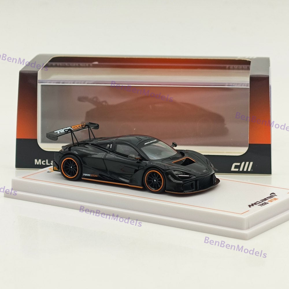 1/64 CM McLaren 720S GT3 X Super Racing Sports Black Diecast Model Car Limited