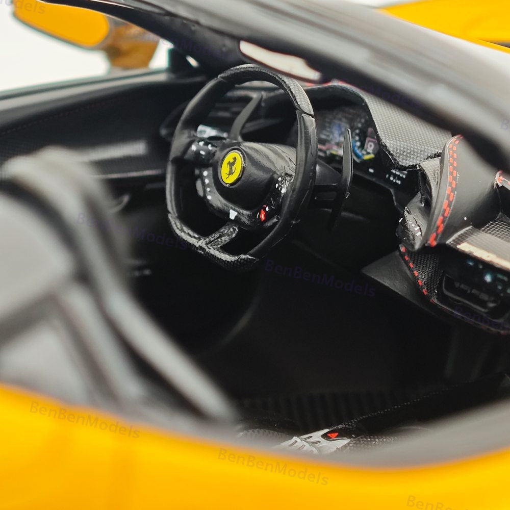 CE 1/18 Ferrari SF90 Spider Supercar Car Yellow Resin Model Limited Collection