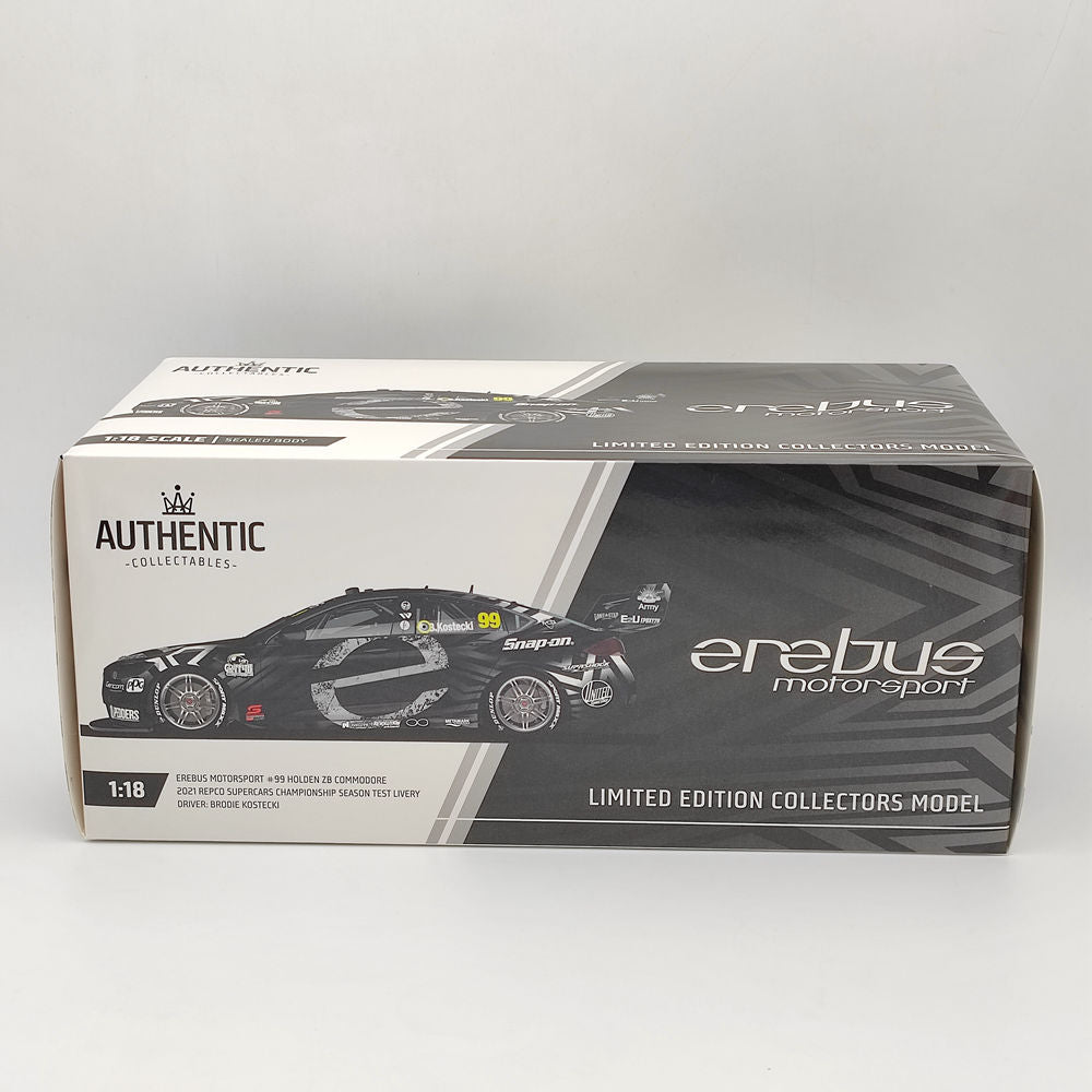 1/18 Authentic Erebus Motorsport #99 ZB Commodore 2021 BRODIE KOSTECKI'S #ACR18H21D Resin Models Car Limited Collection