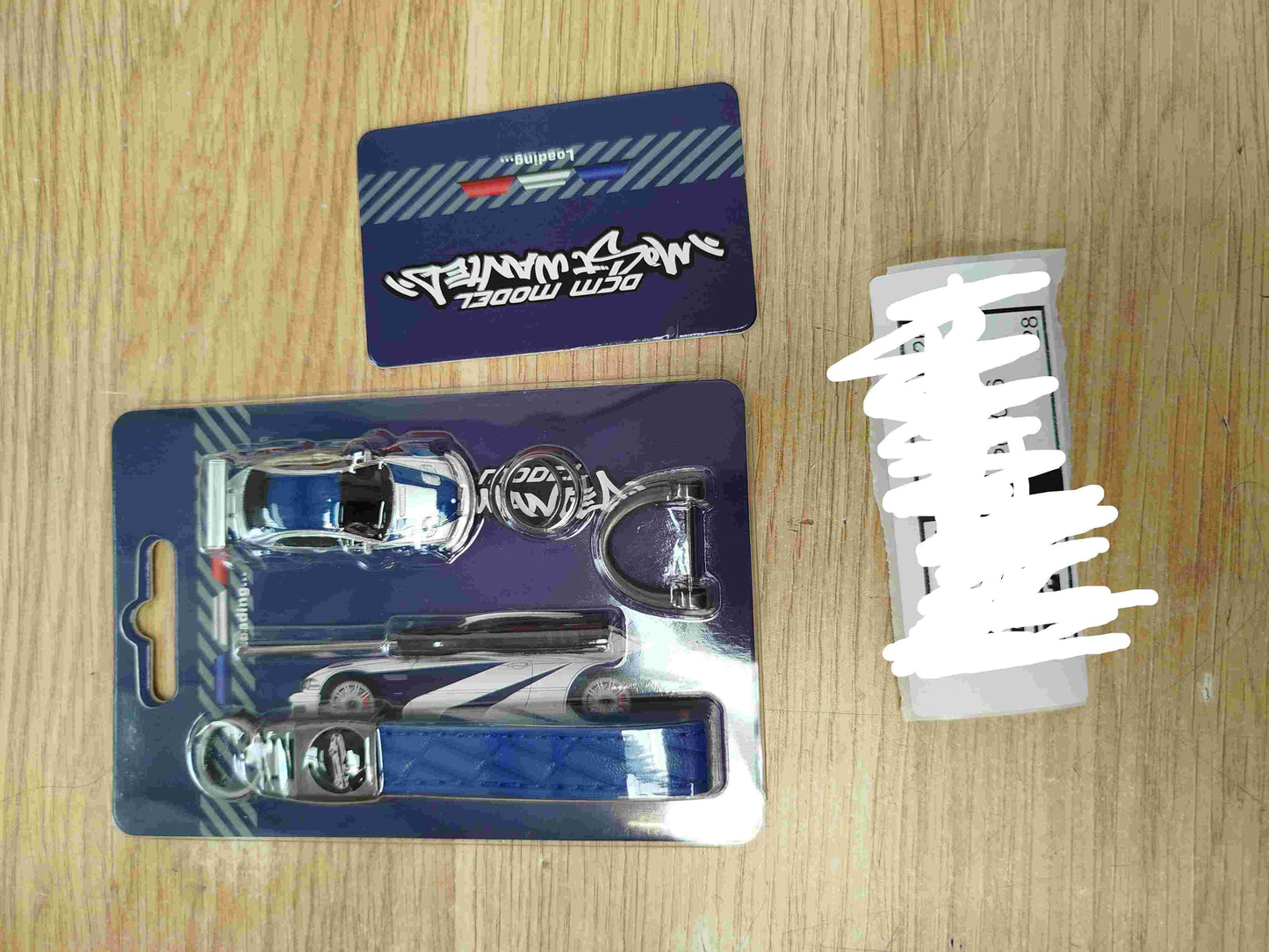 DCM 1:18 BMW M3 GTR E46 2001 Need For Speed Metal w/1/87 Keychain Diecast Blue Used--Available in UK - Purchase only from UK addresses