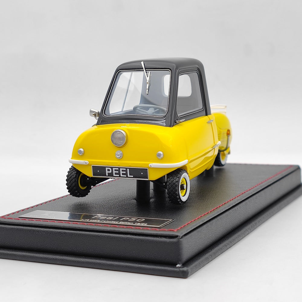 Super Unit Model 1/18 PEEL P50 w/Pav Trailer 1964 Resin Car Limited Yellow Toy Gift