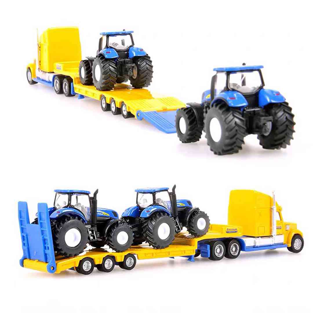 1:87 Siku 1837/1805 Farmer Low Loader With 2 John Deere Tractors Truck New Holland Trailer Diecast Toys Cars Models Hobbies Collection Gifts