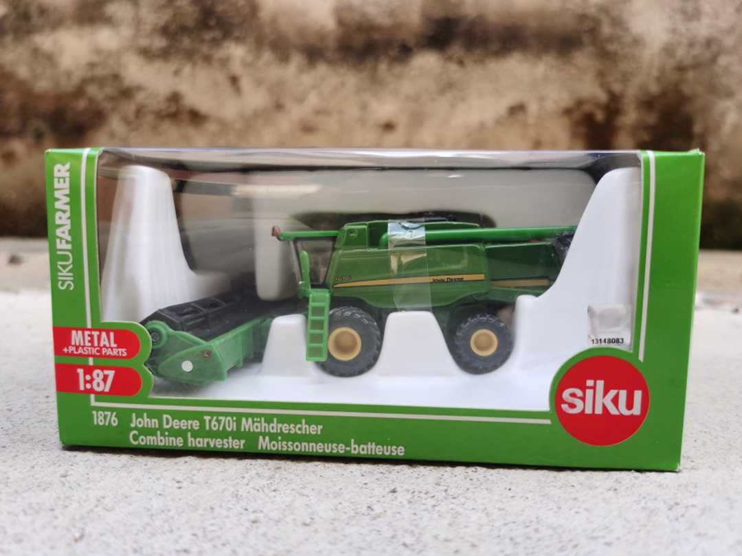 1:87 Siku 1876 Farmer John Deere T670i Mahdrescher Combine Harvester Moissonneuse-Batteuse Diecast Toys Models Gifts
