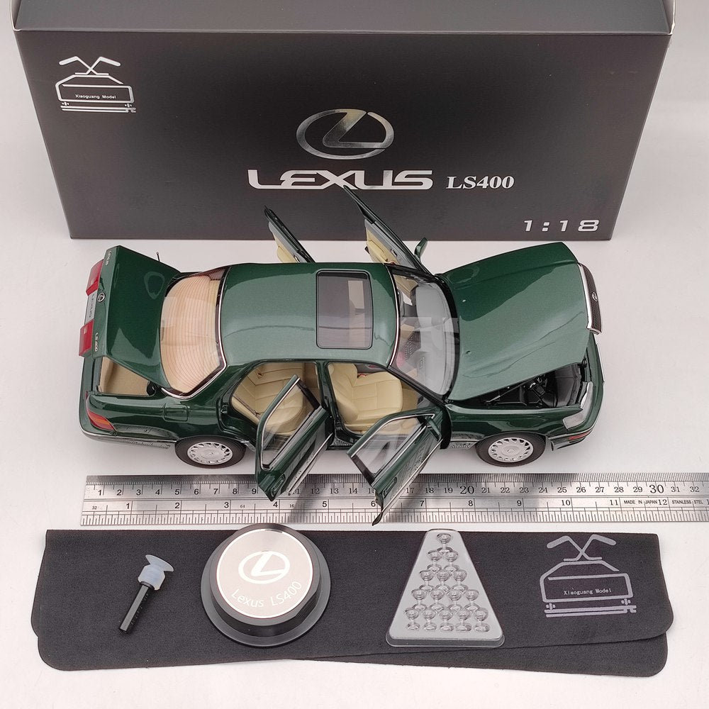 1:18 Toyota Lexus LS400 Première Génération Vert Modèle De Voiture Moulé Sous Pression Collection Jouet Ouvert Cadeau