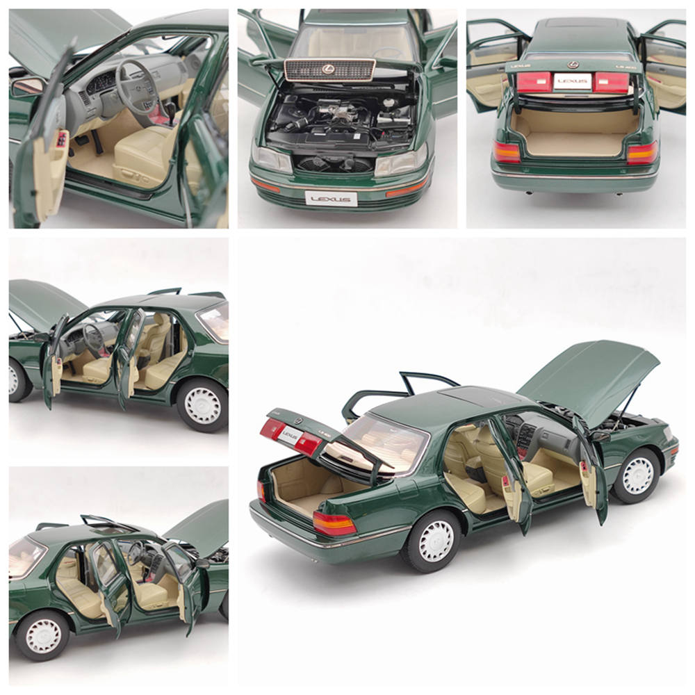 1:18 Toyota Lexus LS400 Première Génération Vert Modèle De Voiture Moulé Sous Pression Collection Jouet Ouvert Cadeau
