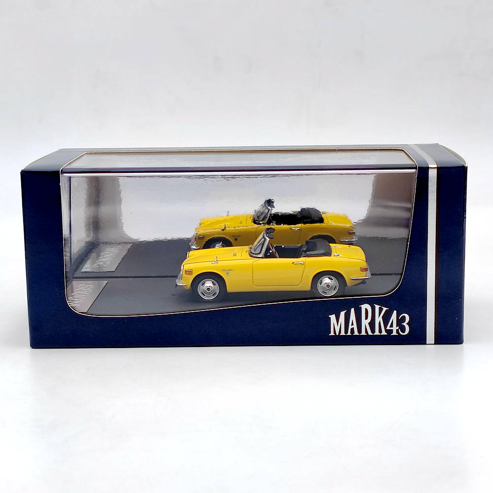 Modèle réduit de voiture en résine 1/43 Honda S800M Cabriolet Jaune PM4349Y Collection limitée