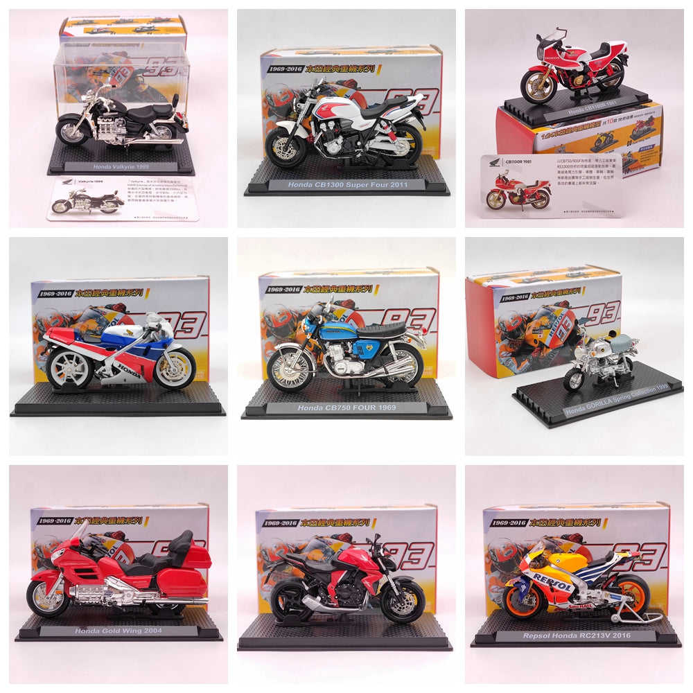 Modèle de moto moulé sous pression Honda CB750/Valkyrie/VFR750R/GORILLA/Goldwing/RC213V 1/24