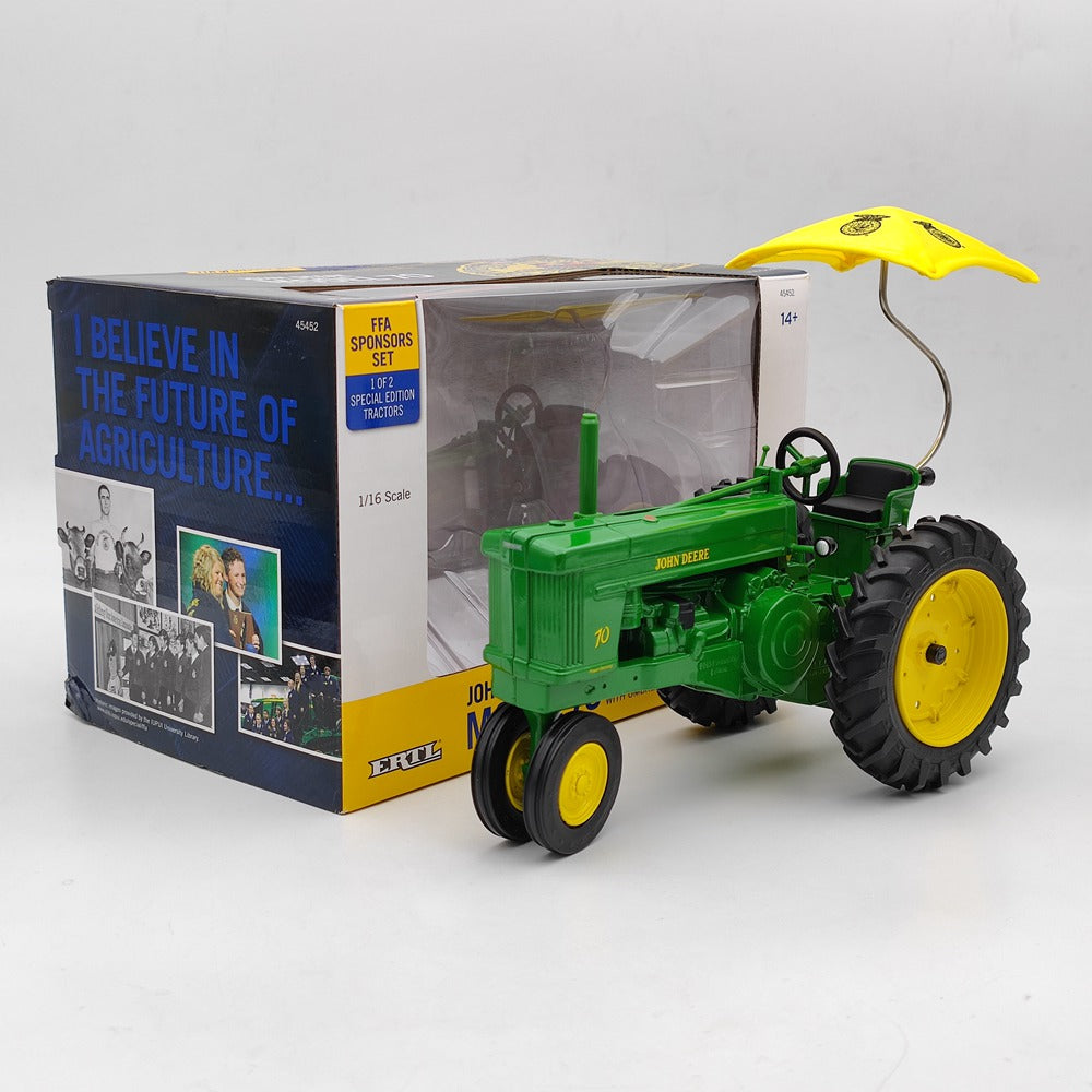 Tracteur John Deere moulé sous pression modèle 70 à l'échelle 1/16 ERTL avec parapluie FFA Édition spéciale cadeau