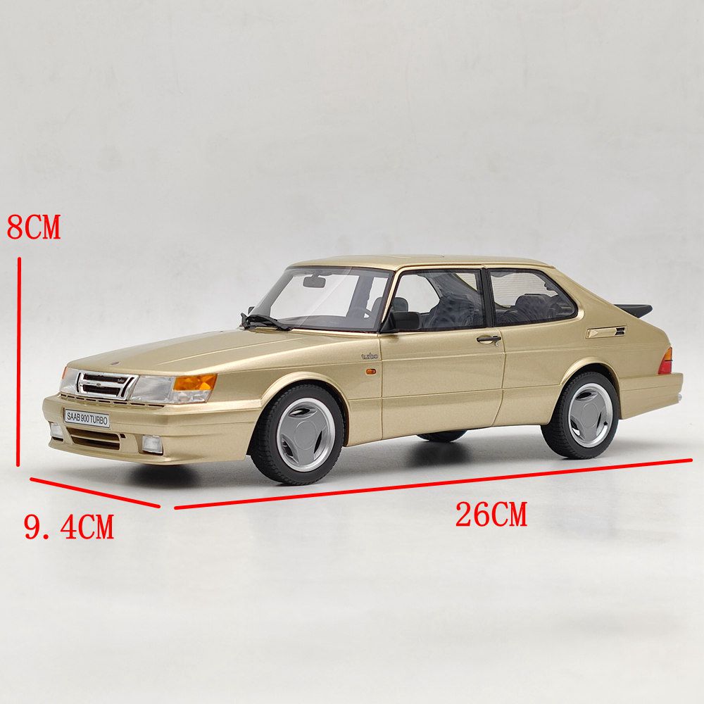 Objets de collection DNA 1/18 Saab 900 Turbo T16 Airflow Gold DNA000111 Modèle de voiture en résine Jouets Cadeau