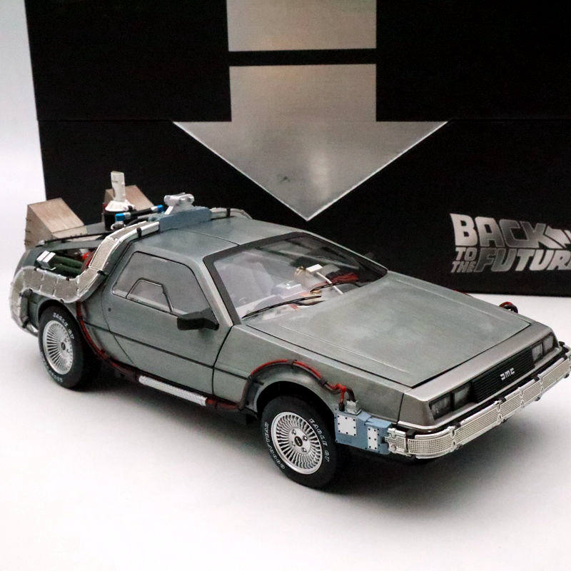 Hot Wheels 1/18 Super Elite Retour vers le futur Time Machine BLY44 Édition ultime Modèles de voitures Jouets moulés sous pression Loisirs Collection Cadeaux