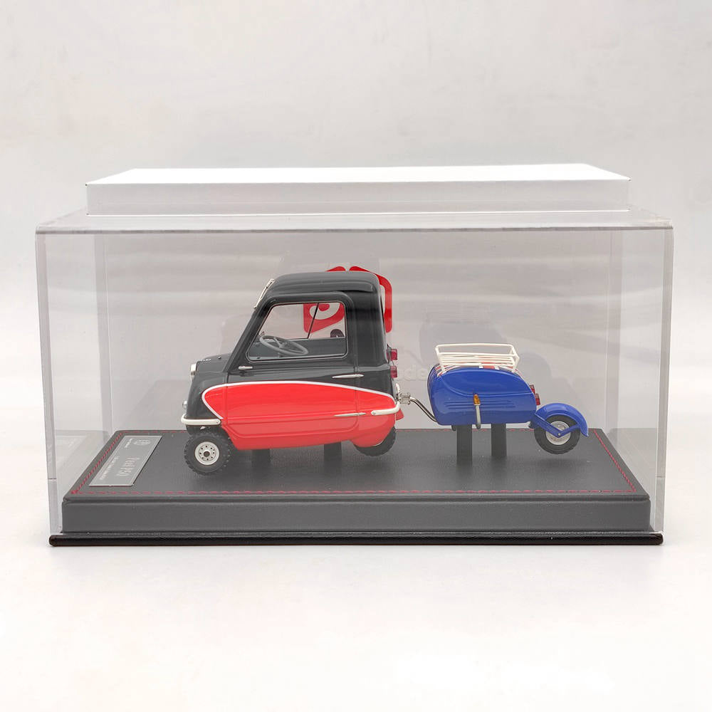Super Unit Model 1/18 PEEL P50 avec remorque Pav 1964 Voiture en résine Limited Noir/Rouge Jouet Cadeau