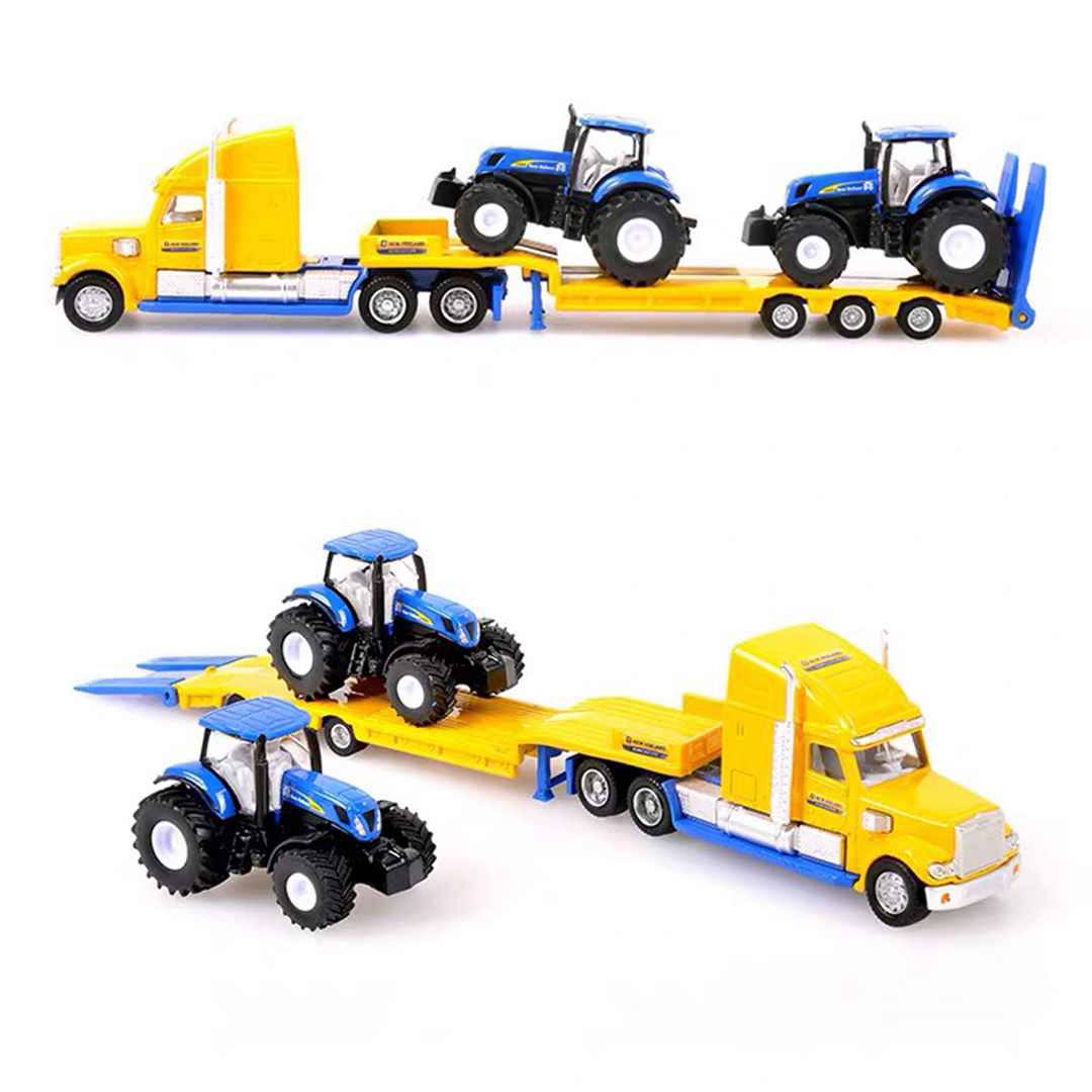 1:87 Siku 1837/1805 Farmer Low Loader With 2 John Deere Tractors Truck New Holland Trailer Diecast Toys Cars Models Hobbies Collection Gifts