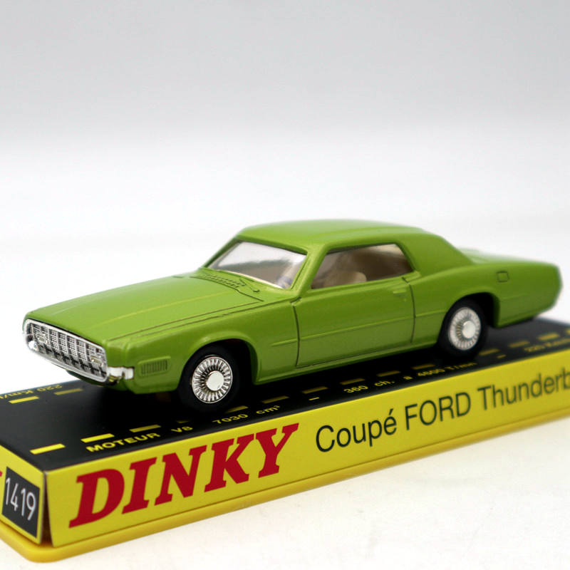 10pcs 1/43 Atlas Dinky toys 1419 COUPE FORD THUNDERBIRD Green Diecast Models Toys car Gift Collection