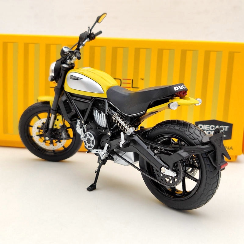 TSM 1:12 Ducati Scrambler Icon 803CC 2015 Rosso TSMMC003 Moto Modèles Moulés Sous Pression Jouets Collection De Voitures Cadeau Jaune