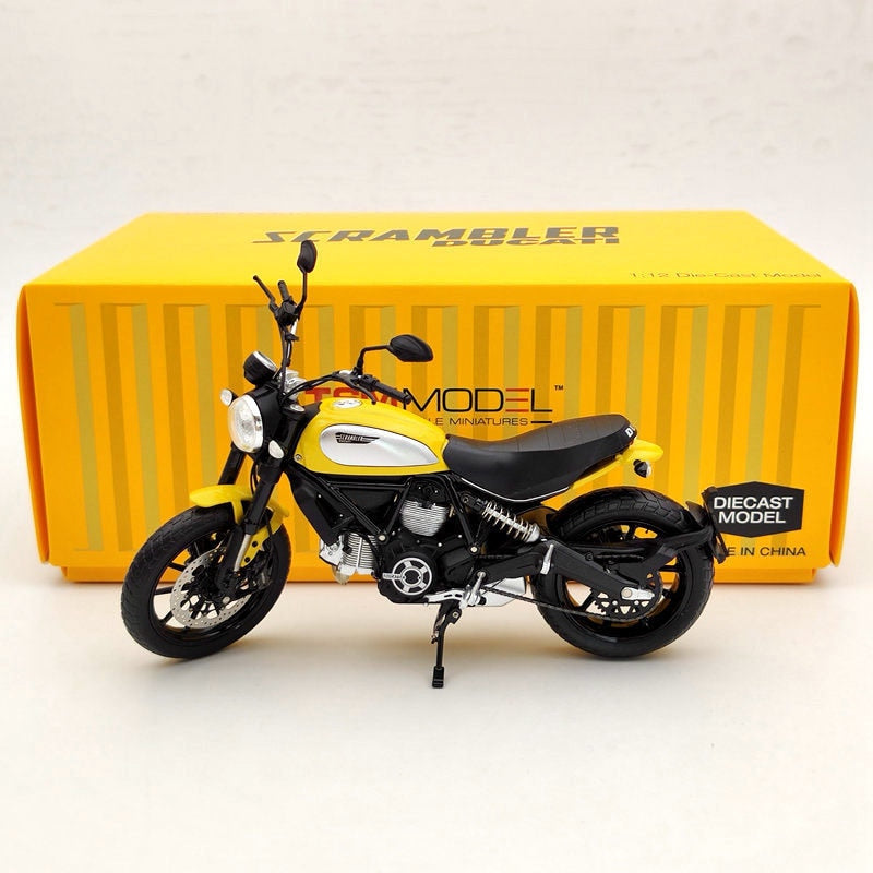 TSM 1:12 Ducati Scrambler Icon 803CC 2015 Rosso TSMMC003 Moto Modèles Moulés Sous Pression Jouets Collection De Voitures Cadeau Jaune