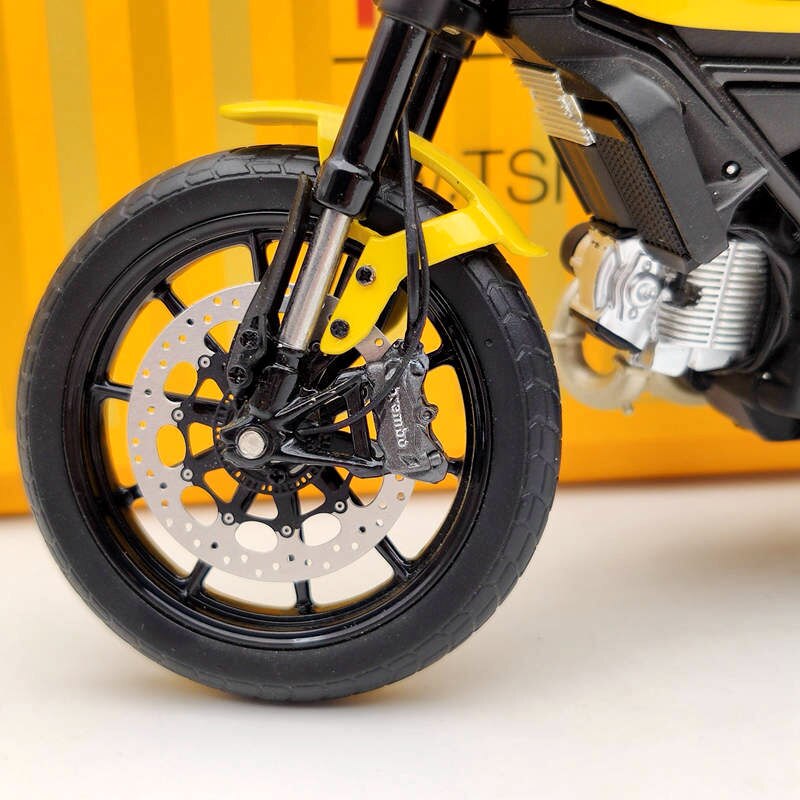 TSM 1:12 Ducati Scrambler Icon 803CC 2015 Rosso TSMMC003 Moto Modèles Moulés Sous Pression Jouets Collection De Voitures Cadeau Jaune