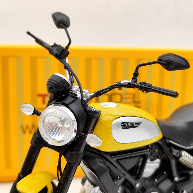 TSM 1:12 Ducati Scrambler Icon 803CC 2015 Rosso TSMMC003 Moto Modèles Moulés Sous Pression Jouets Collection De Voitures Cadeau Jaune