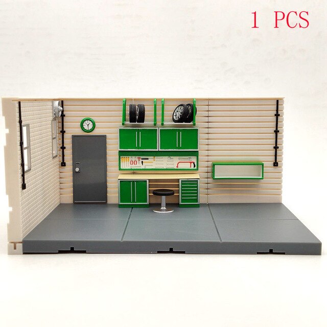 Modèle de scène de diorama de garage Aurora à l'échelle 1/43 1/2/4 PCS (modèles de voitures non inclus)