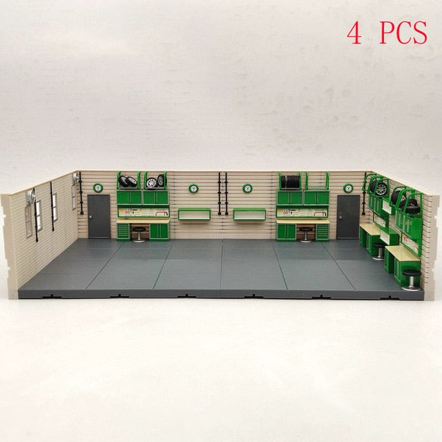 Modèle de scène de diorama de garage Aurora à l'échelle 1/43 1/2/4 PCS (modèles de voitures non inclus)