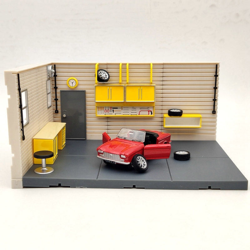 Modèle de scène de diorama de garage Aurora à l'échelle 1/43 1/2/4 PCS (modèles de voitures non inclus)