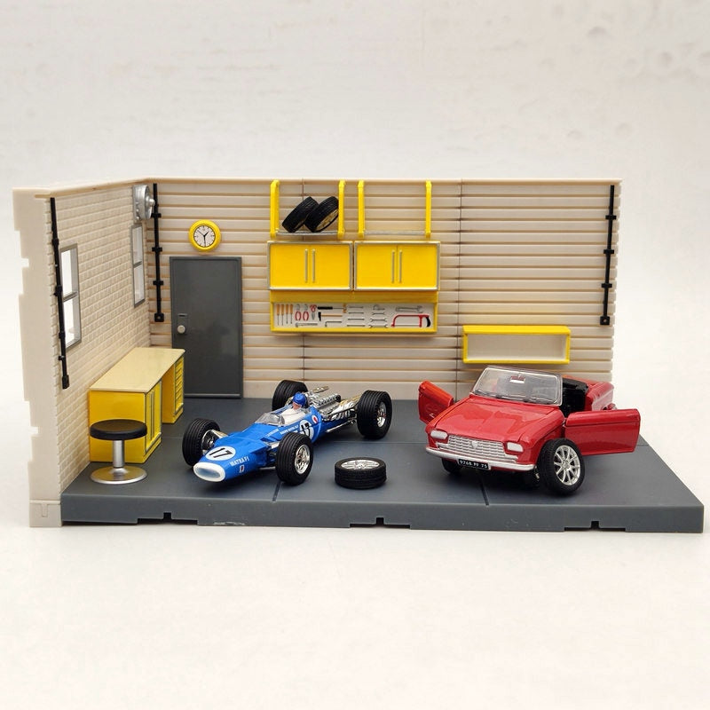Modèle de scène de diorama de garage Aurora à l'échelle 1/43 1/2/4 PCS (modèles de voitures non inclus)